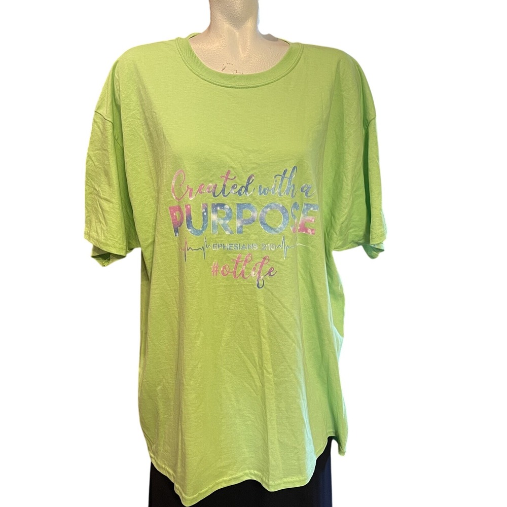 Created With Purpose T-Shirt Green Christian OOTD Top